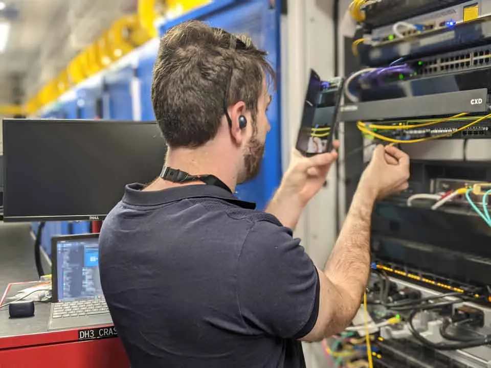 Matt Shearing, OneQode CEO in a data center in Brisbane using TeamViewer Pilot App